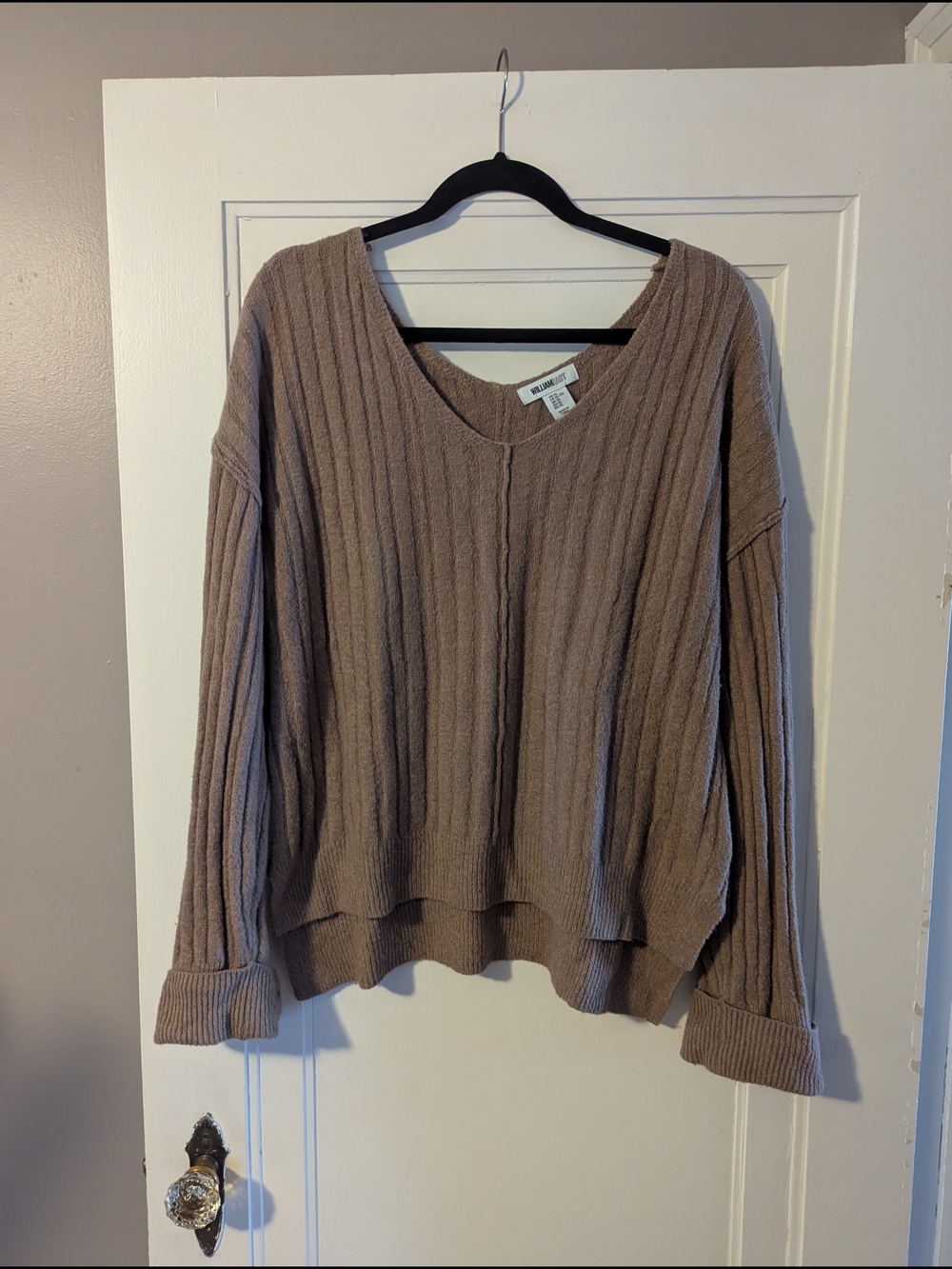 William Rast Ribbed Knit Pullover - Taupe Brown